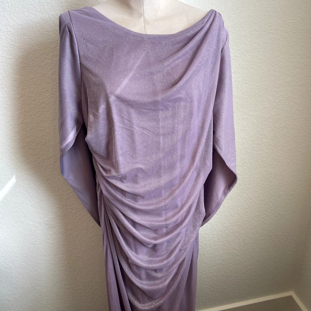 R&M Richards Purple pastel shimmer formal maxi dress Womens Large 14W NEW